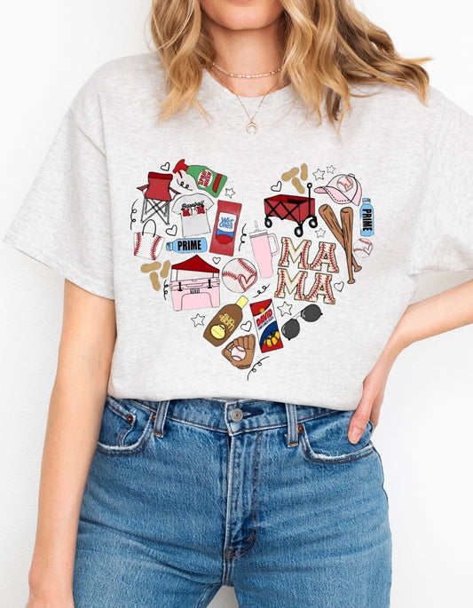 I Heart Baseball Season Graphic Tee