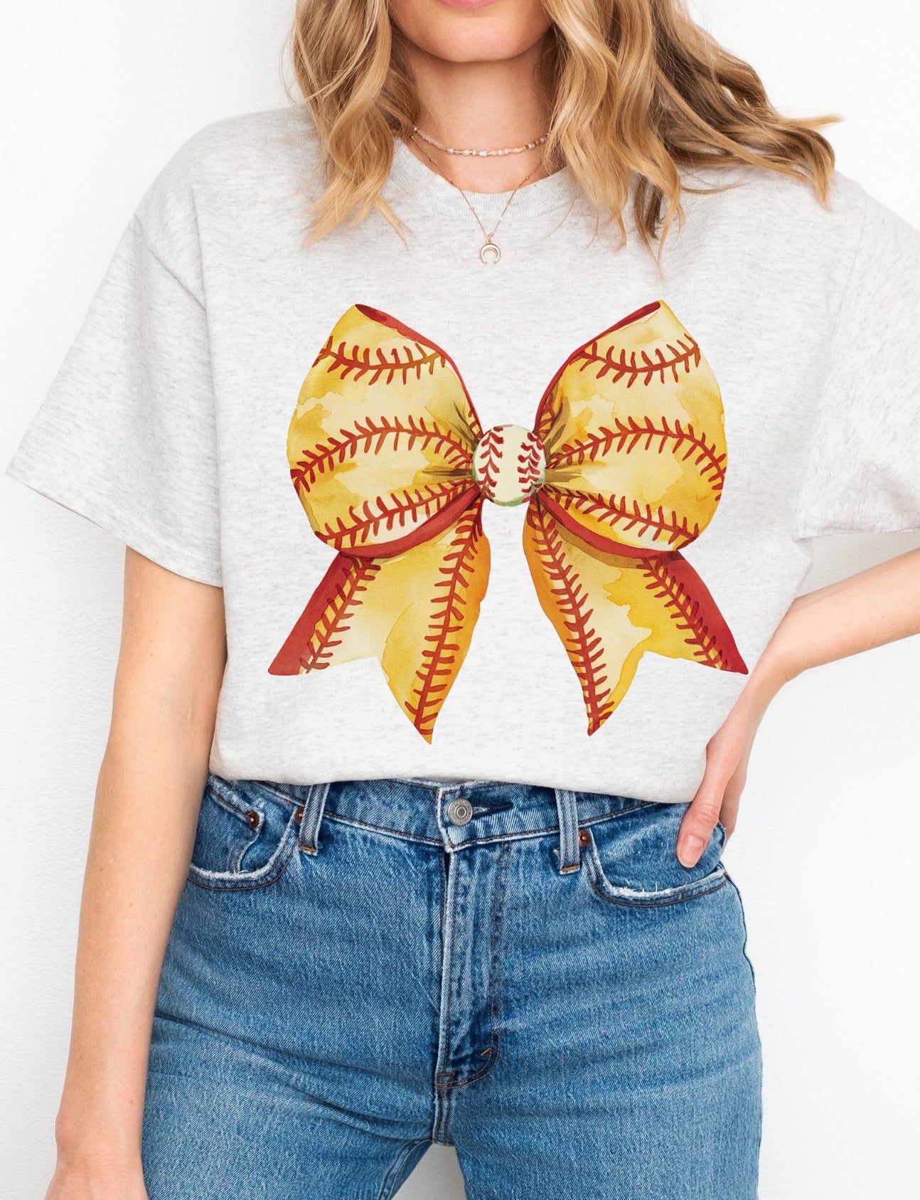 Softball Ribbon Graphic