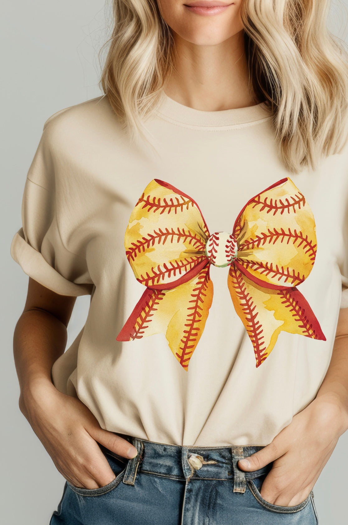 Softball Ribbon Graphic