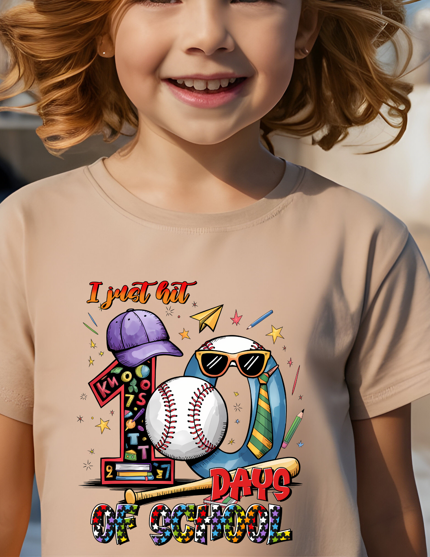 Youth 100 Days Baseball Graphic Tee