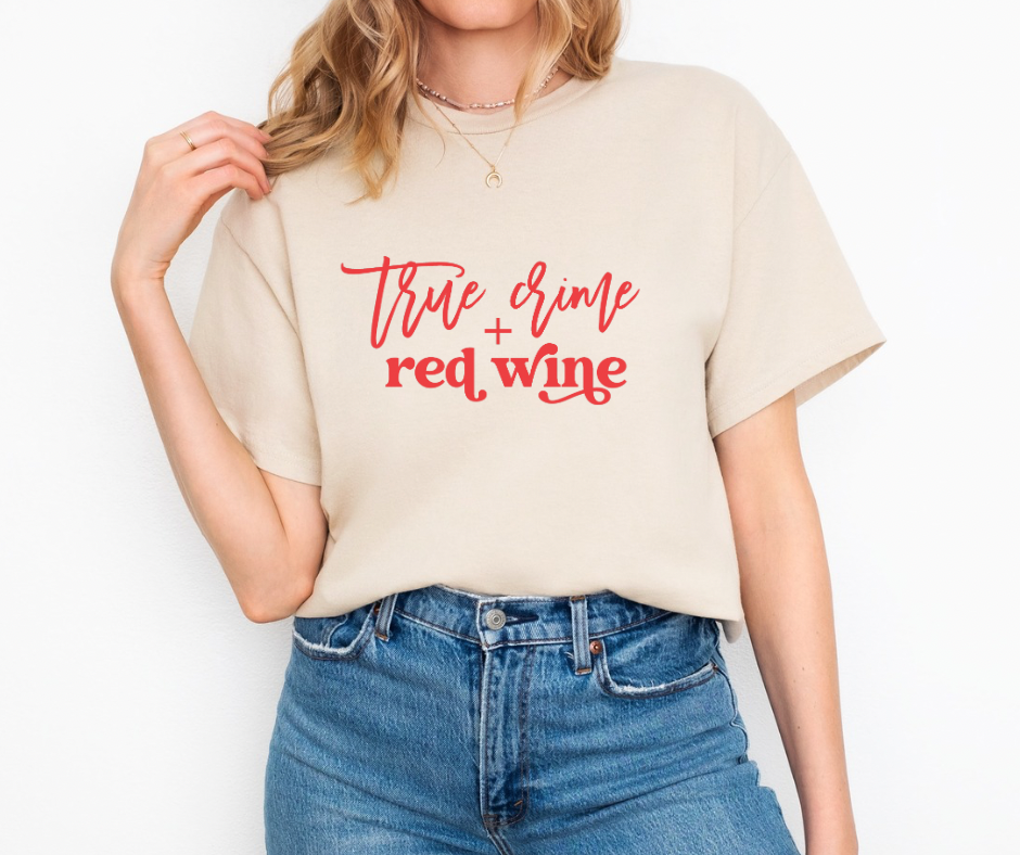 True Crime + Red Wine Graphic