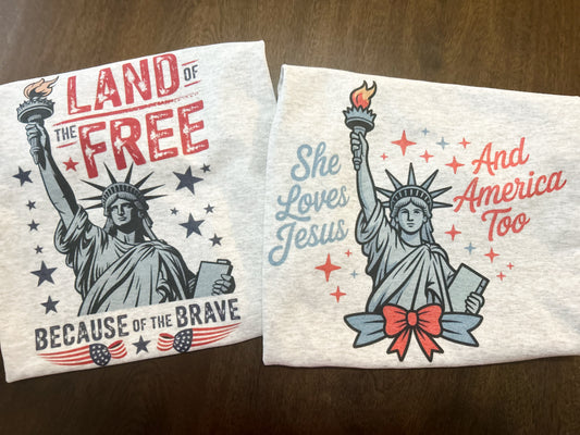 Land Of The Free Statue Of Liberty Kids Graphic