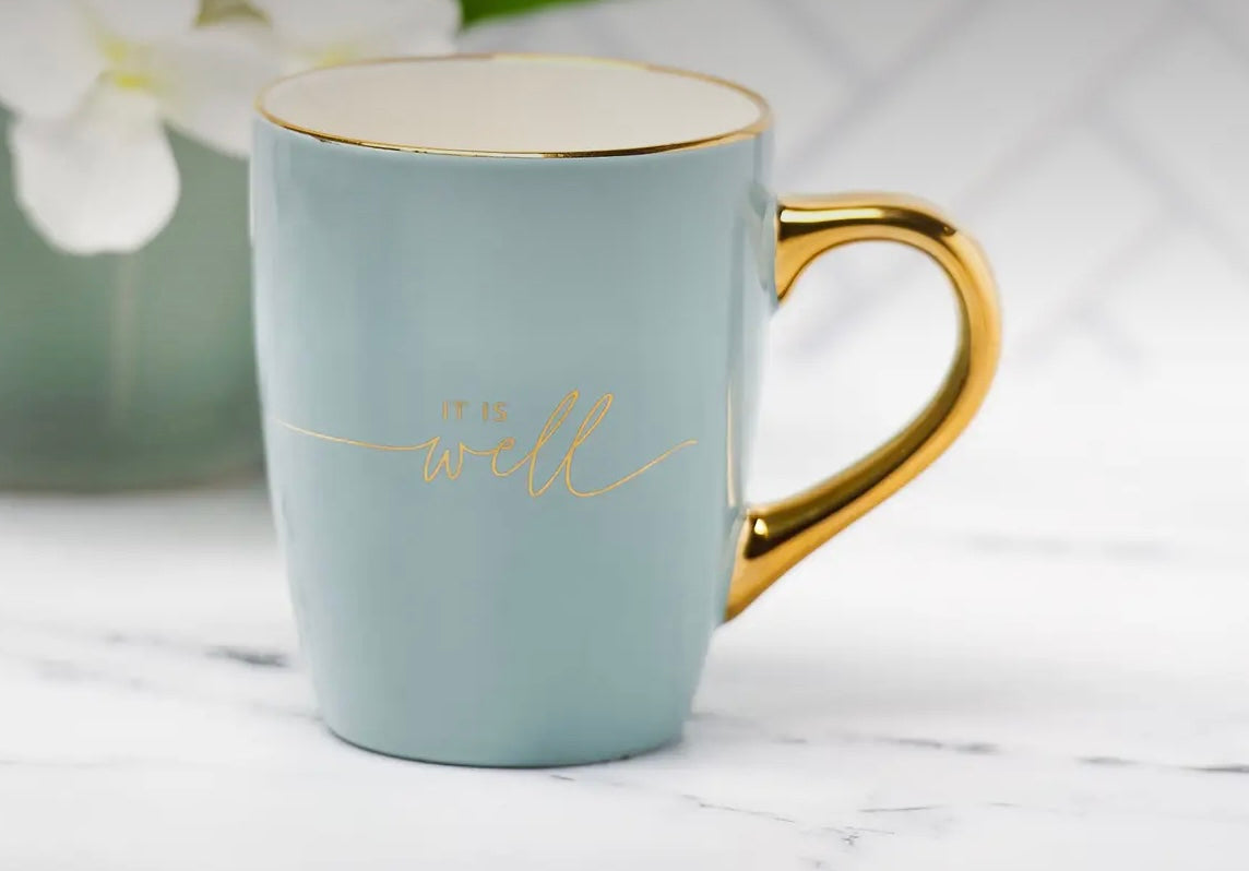 It Is Well Gold Rimmed Mug