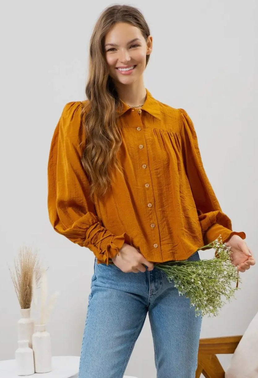 Goldie Vintage Button Up Blouse