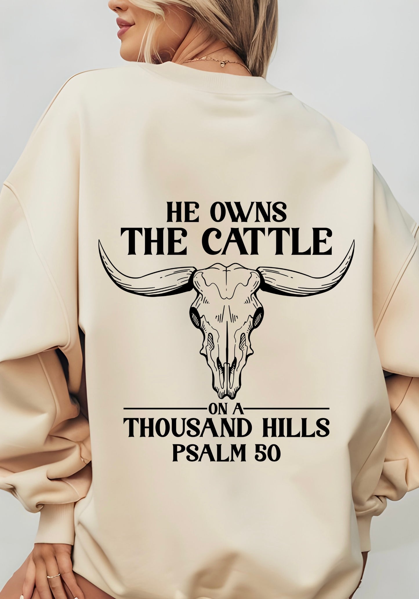 He Owns The Cattle Crewneck