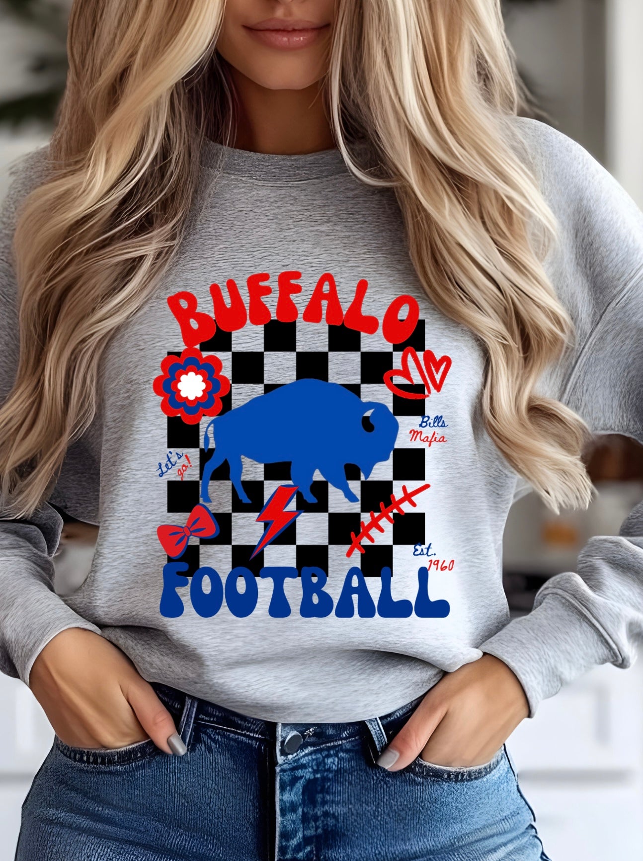 Checkered Graphic Crewneck