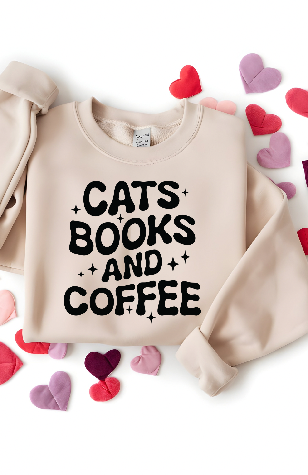 Cats Books Coffee Crewneck