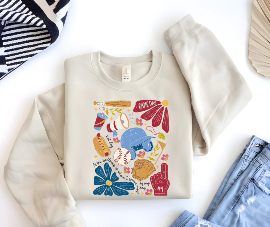 Floral Baseball Crewneck