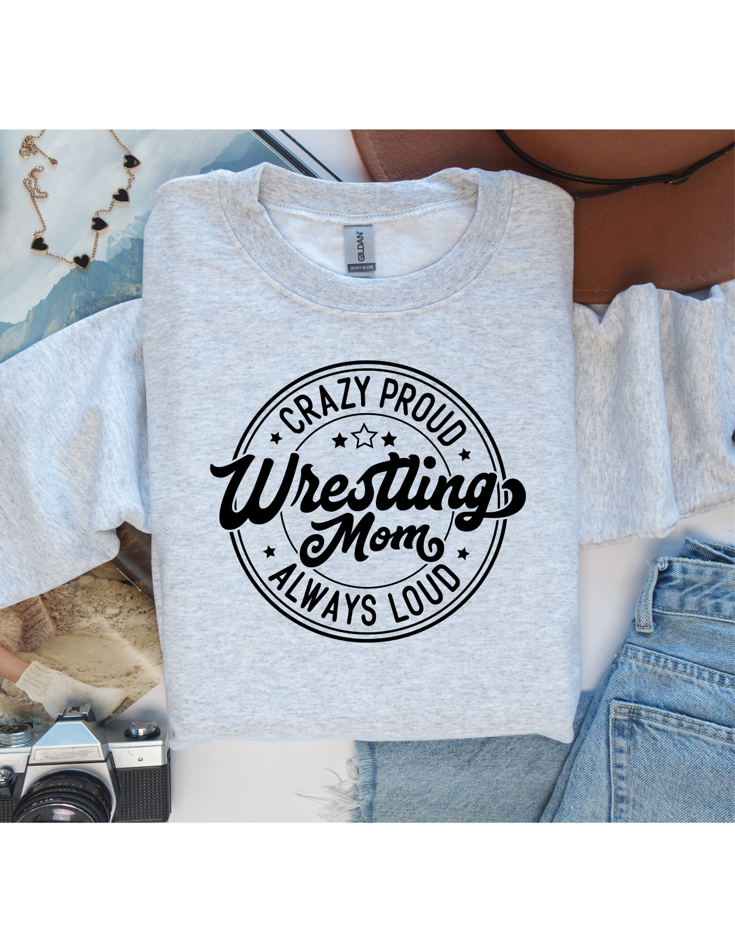 Crazy Loud Wrestling Mom Crewneck