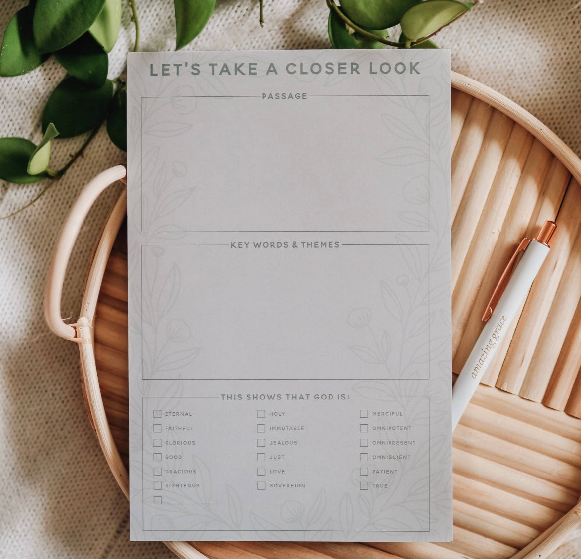 Scripture Passage Prompt Notes