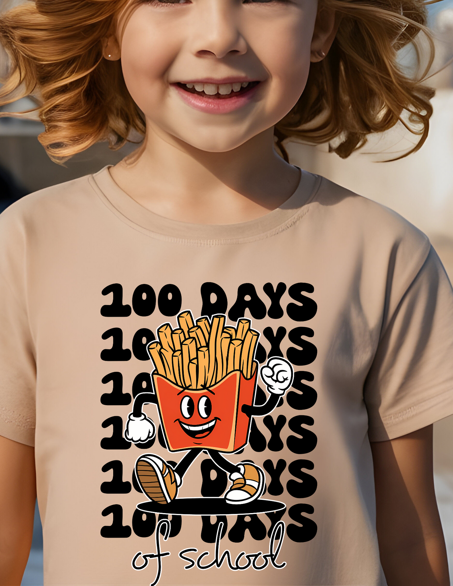 Youth 100 Days Fries Graphic Top