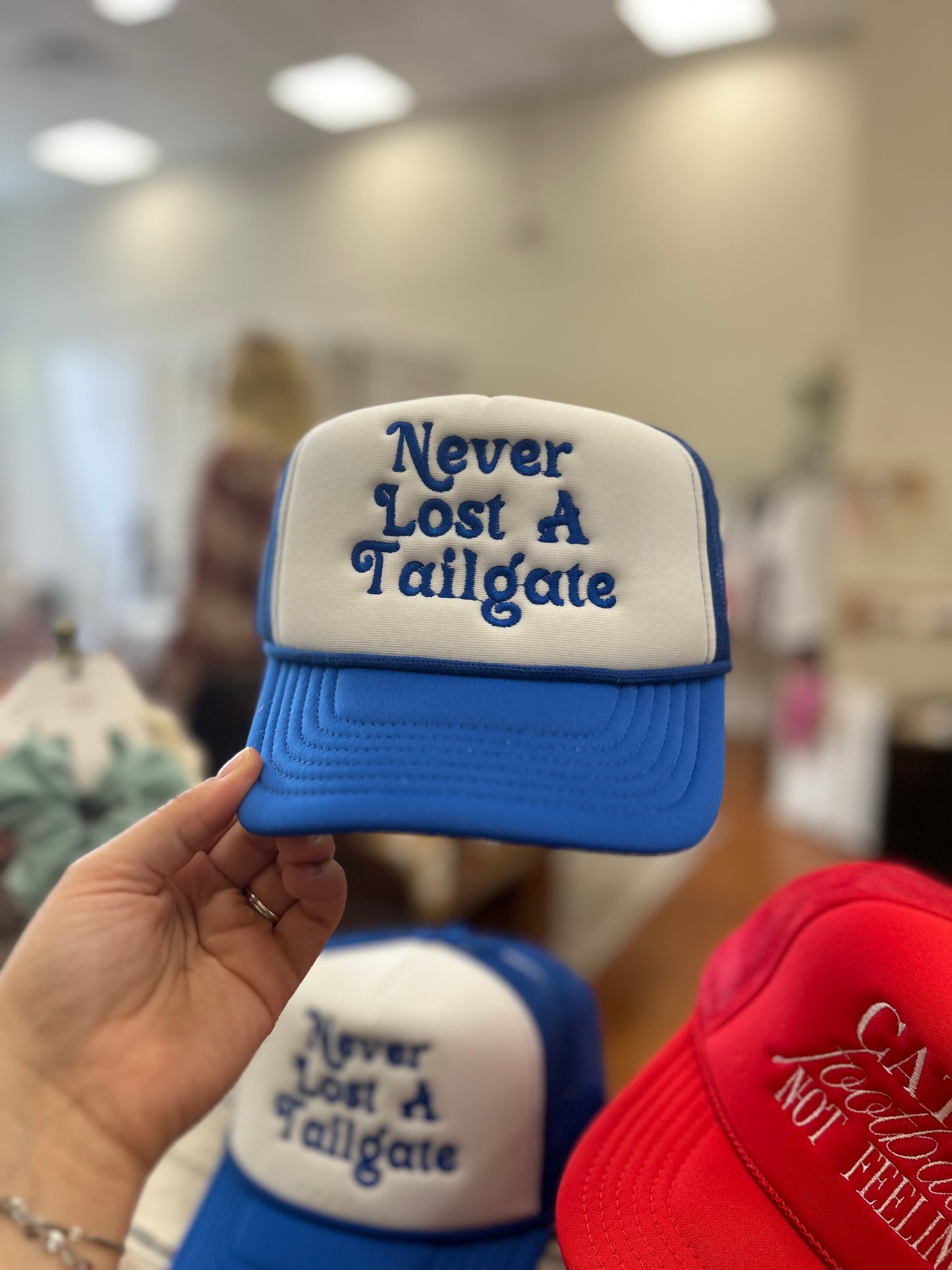 Never Lost A Tailgate Embroidered Trucker Hat