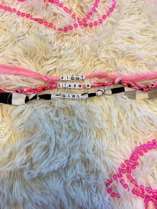 Fight Like A Girl Handkerchief Bracelet Set