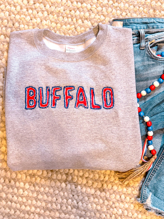 Reverse Embroidered Team Spirit Crewneck