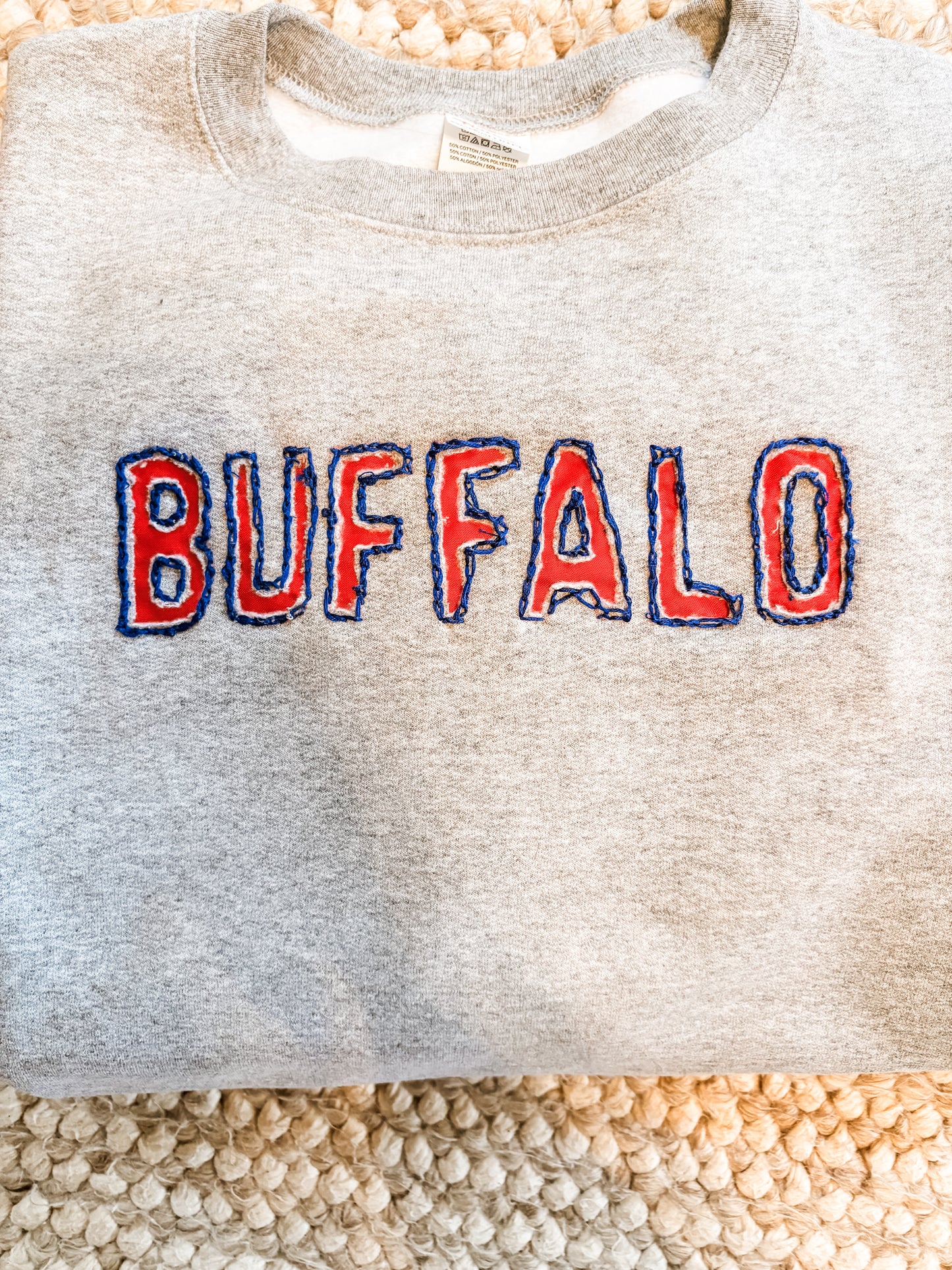 Reverse Embroidered Team Spirit Crewneck