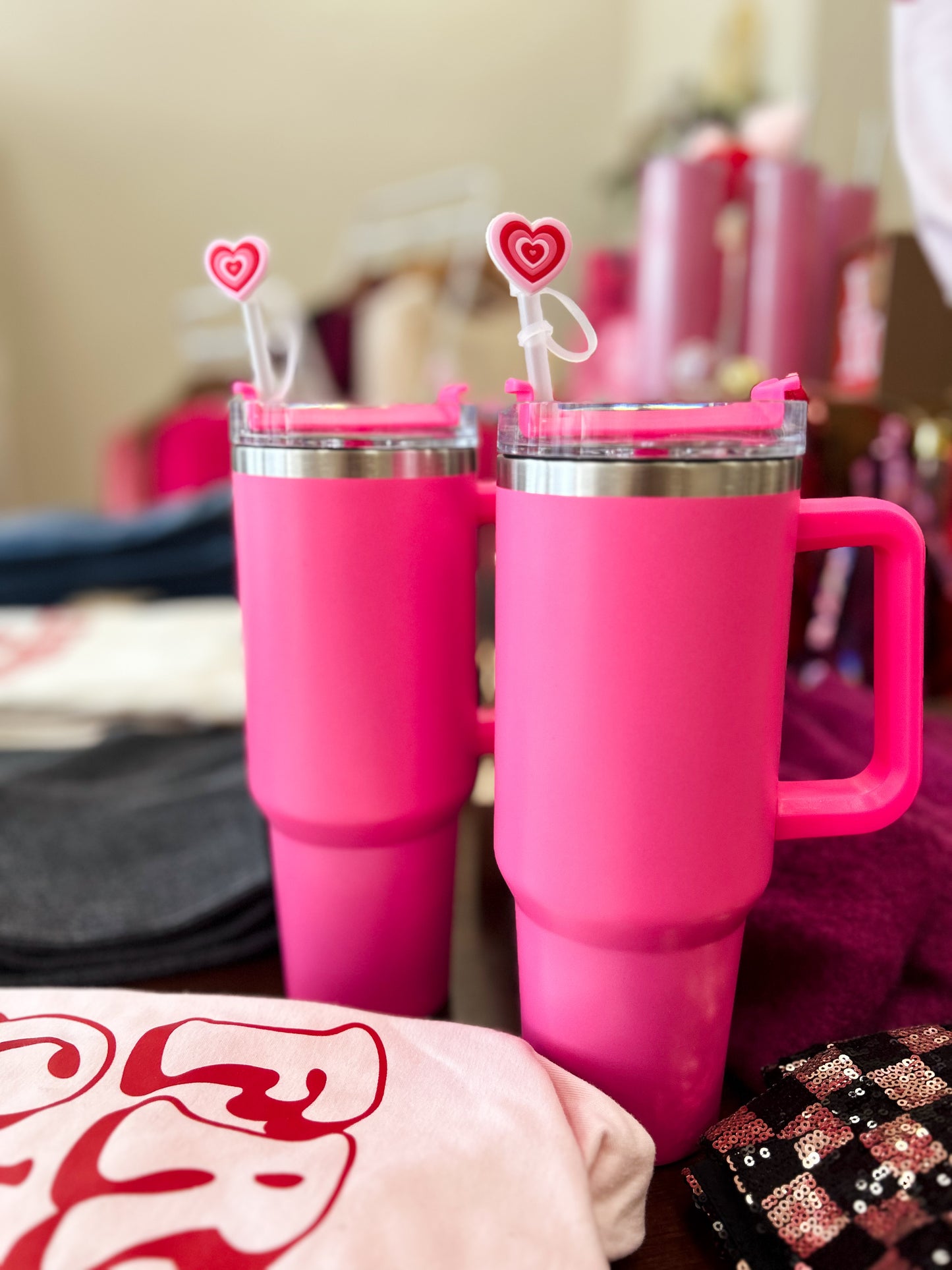 Pink Reggie Tumbler With Valentines Topper