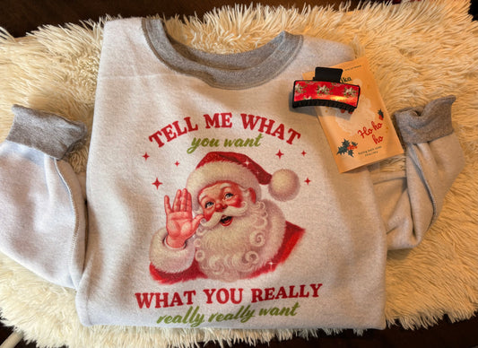 Reverse Crewneck Santa Graphic