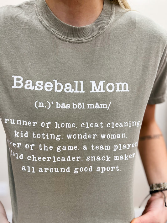 Baseball Mom By Definition Graphic Tee