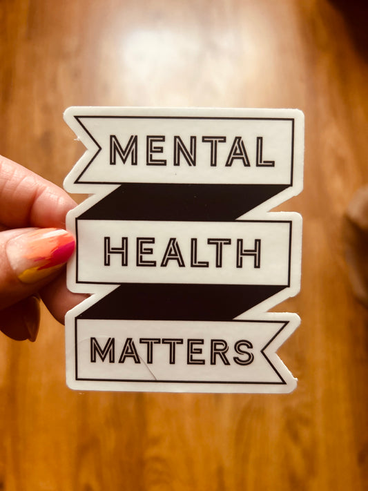 Mental Health Matters Black Sticker