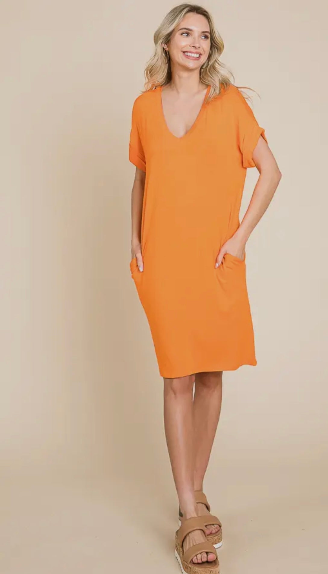 Summer Creamsicle T-Shirt Dress Plus