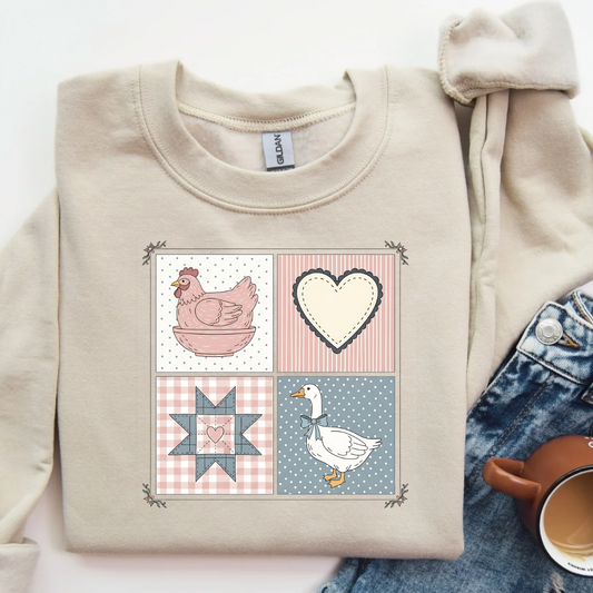 Granny Quilt Square Graphic Crewneck