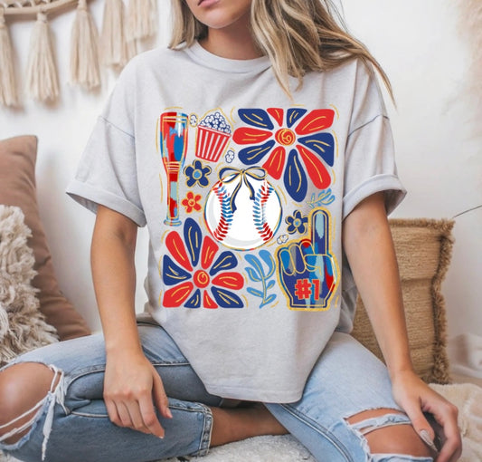 Red White And Ball Graphic Tee