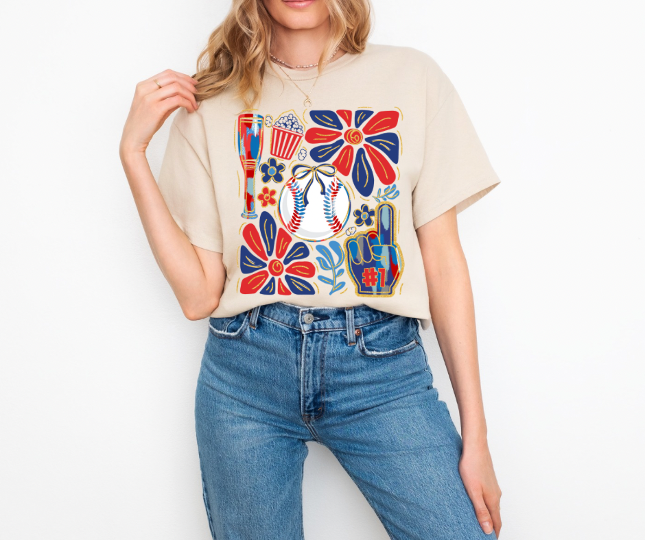 Red White And Ball Graphic Tee